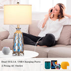 Ruzectt Coastal Glass Table Lamps, 3-Way Dimmable Touch Control Bedside Lamps - Image 3