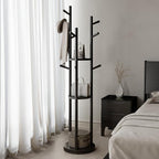 Muwuele Solid Wood Rotary Coat Rack, Freestanding Coat Rack - Image 2