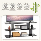 Bamboo TV Stand for TVs up to 55", 3 Tier Accent Entertainment Center - Image 7
