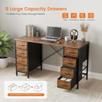 Sweetcrispy Computer Desk with 8 Fabric Drawers - Image 4
