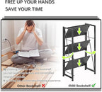 4NM No Assembly Folding Bookshelf Storage Shelves 3 Tiers Vintage Bookcase - Image 6