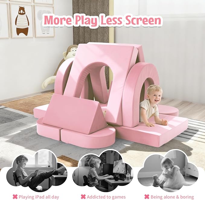 Kids Modular Play Sofa Convertible Foam Play Mat, Transformable Into a Game - Image 6