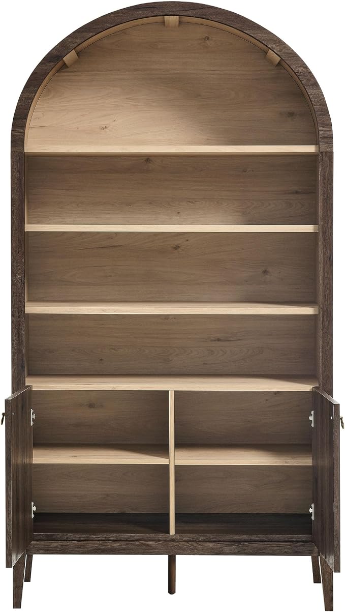 Modway Nolan Tall Arched Storage Display Cabinet in Dark Walnut - Image 9