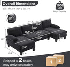 Karl home 111" Sectional Sofa U-Shaped 4-Seat Couch - Image 2