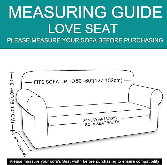 U-NICE HOME Loveseat Cover Stretch Couch Cover Sofa Slipcover, Bronze Green | 2 - Image 6