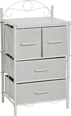 Household Essentials Scandinavian White Iron & Wood Four-Drawer Chest by HouseholdEssentials