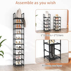 LANTEFUL Tall Narrow Shoe Rack for Entryway, 10-Tier Sturdy Metal Shoe Shelf - Image 5