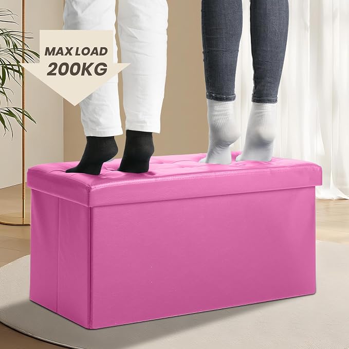 COSYLAND Ottoman Bench with Storage 30x15x15 inches White Ottoman - Image 6