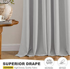 MIULEE Blackout Curtains for Bedroom 2 Panels 40 x 63 Inch Long Silver | - Image 5