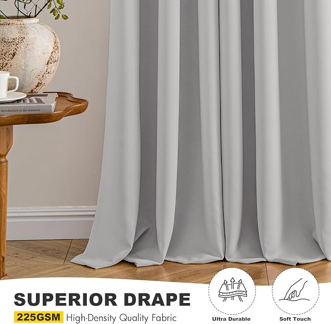 MIULEE Blackout Curtains for Bedroom 2 Panels 40 x 54 Inch Long Silver | - Image 5