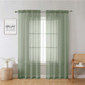 Sage Green Sheer Curtains 78 Inches Long 2 Pcs, Modern Solid Voile Light by Lecloud