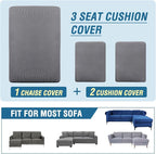 H.VERSAILTEX Sectional Couch Covers 3 Pieces Sofa Seat Cushion Covers L Shape - Image 8