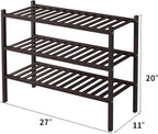 ROMGUAR CRAFT 3 Tier Bamboo Shoe Rack - Image 3