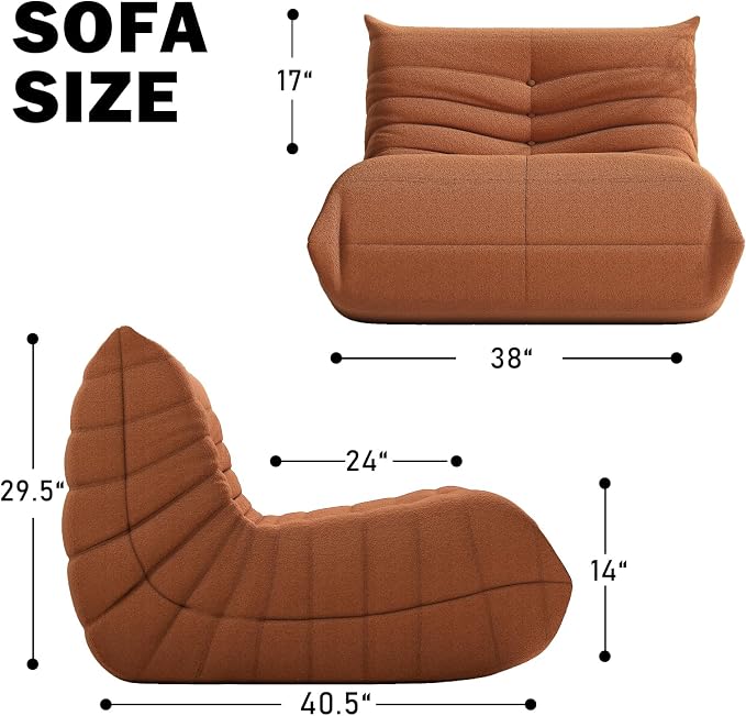 Bean Bag Chair, Fireside Chair Bean Bag Sofa Large Bean Bag Chair - Image 2