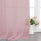 Chyhomenyc Sheer Blush Pink Curtains 90 inches Long 2 Panels, Light Filtering - Image 7