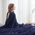 NEWCOSPLAY Fleece Ribbed Cozy Throw Blanket - Image 7