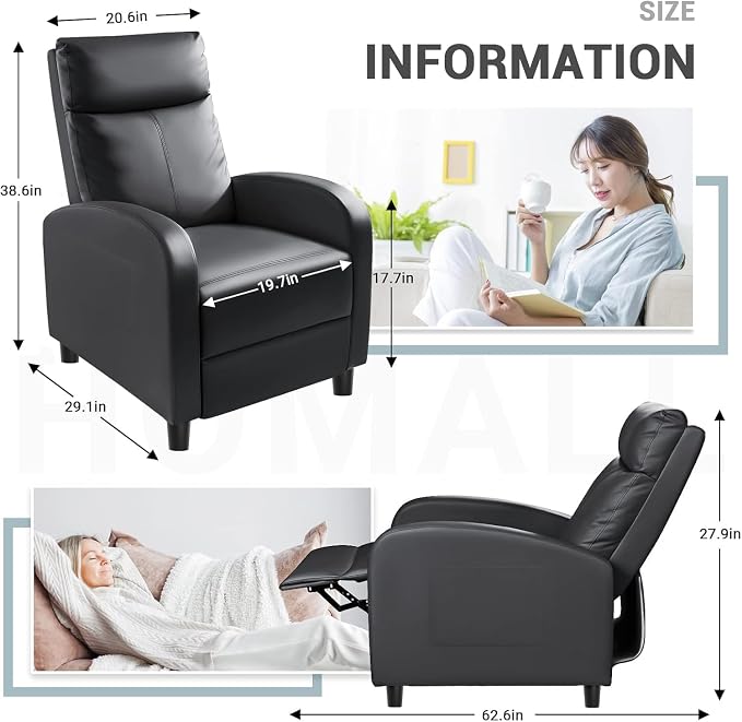 Homall Recliner Chair, Recliner Sofa - Image 3