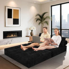 HABUTWAY Folding Sofa Bed, Foldable Floor Sofa Lounge w/Dual-Pillow & Handle - Image 4