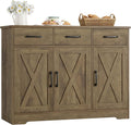 HOSTACK Modern Farmhouse Buffet Sideboard Cabinet, Barn Doors Storage Cabinet by HOSTACK