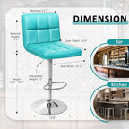Homall Bar Stools Modern PU Leather Adjustable Swivel Barstools, Armless - Image 3