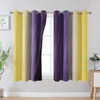 Yellow and Purple Ombre Blackout Curtains - Image 2