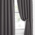 NICETOWN 2 Panels Blackout Curtains, Rod Pocket Pom Pom Curtains Panels by NICETOWN