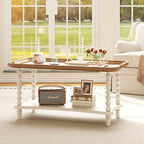 Function Home Farmhouse Coffee Table, 2-Tier Center Table - Image 3