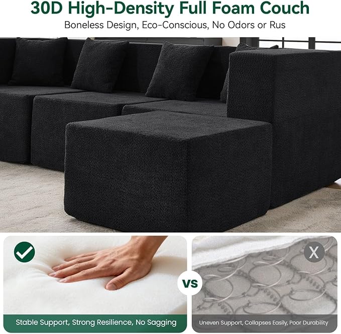 MONVANE Modular Sectional Sofa, Oversized 8 Seat Convertible U Shaped Couch - Image 4