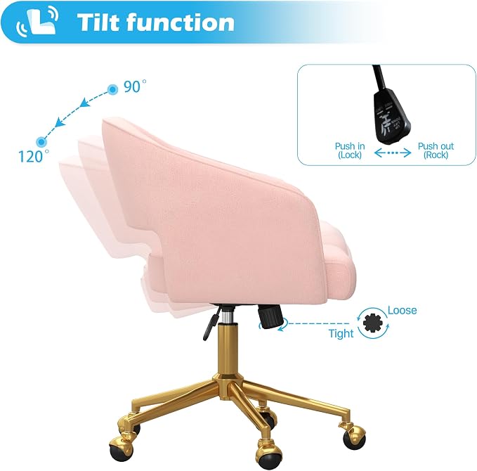Home Office Chair Swivel Velvet Desk Chair Accent Armchair Upholstered Modern - Image 5