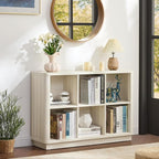 Joaxswe 6 Cube Bookcase, Wood Low Floor Standing Bookshelf - Image 9