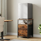 Herture Mini Fridge Stand with 3 Storage, Mini Fridge Cabinet, Beverage Fridge - Image 6
