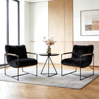 VINGLI 28" Wide Plush Upholstery Sling Modern Accent Chairs Set of 2, Cute by VINGLI