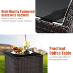 HAPPYGRILL 3 Pieces Patio Conversation Set, Outdoor Furniture Set PE Rattan - Image 6