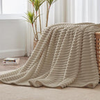 BEDELITE Striped Fleece Throw Blanket, Soft Cozy, Lightweight Warm, Machine - Image 6