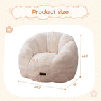 MAXYOYO Kids Bean Bag Chair, Floral Shaped Bean Bag Sofa, Plush Faux Fur - Image 2