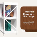 8 Cube Storage Organizer Bookshelf, Industrial Horizontal Bookcase, Accent - Image 5