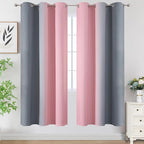 Ombre Grey and Pink Blackout Curtains - Image 2