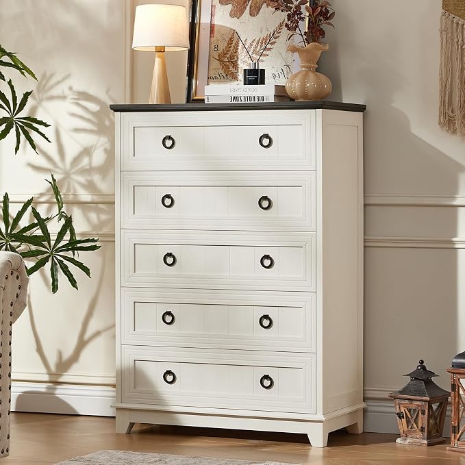 Joaxswe Farmhouse 5 Drawer Dresser - Image 9