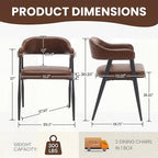 HNY Modern Dining Room Arm Chairs Set of 4, Retro Faux Leather Upholstered - Image 2