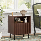 UEV Mid Century Modern Fluted Nightstand Set of 2, 2 Drawers End Table - Image 4