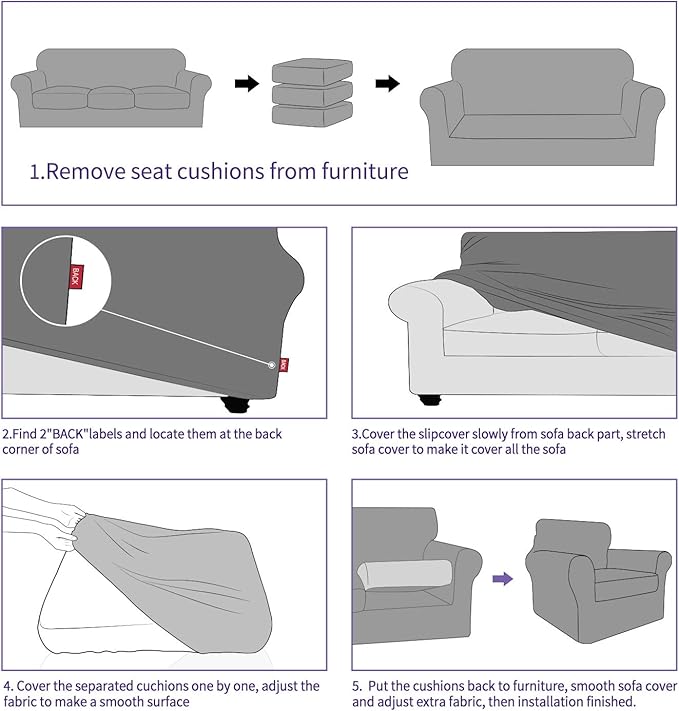 ZNSAYOTX 3 Piece Loveseat Covers - Image 6