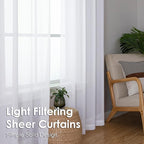2 Pack White Sheer Curtain Panels - Image 5