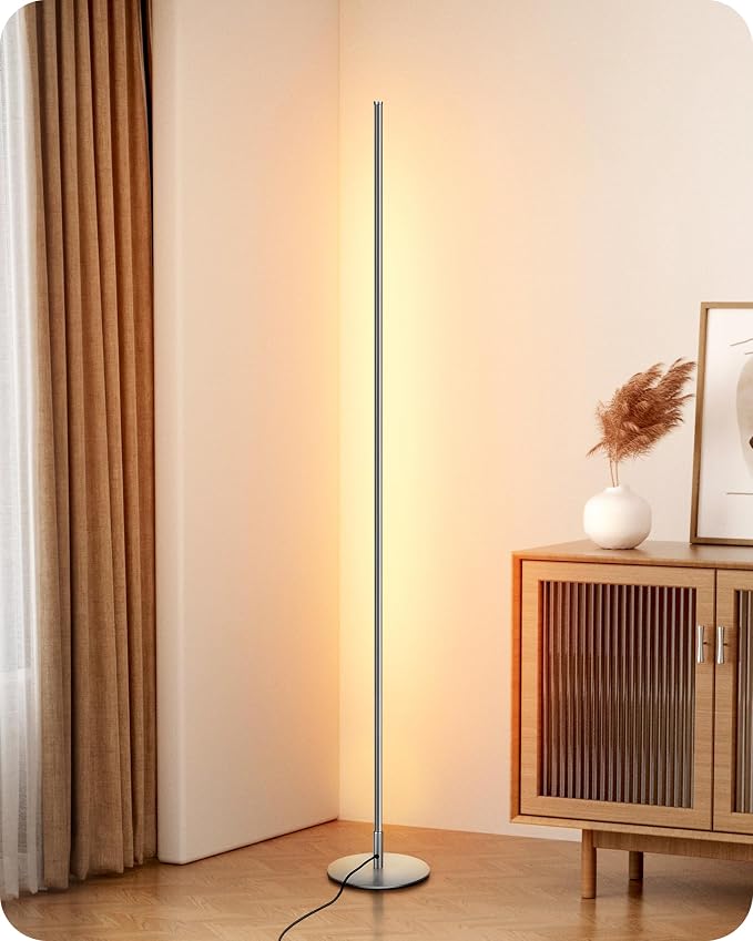 EDISHINE LED Corner Floor Lamp, Minimalist Dimmable Light by EDISHINE