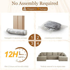 125" Modular Sectional Sleeper Sofa, Boneless Cloud Couch - Image 5