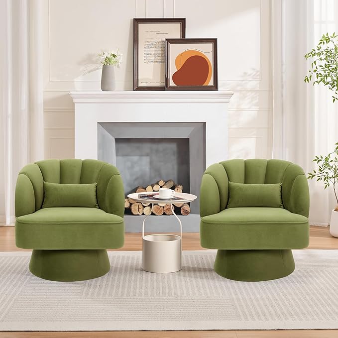Garvee Ultra-Plush Swivel Accent Chair, 360° Barrel Lounge Chair - Image 2