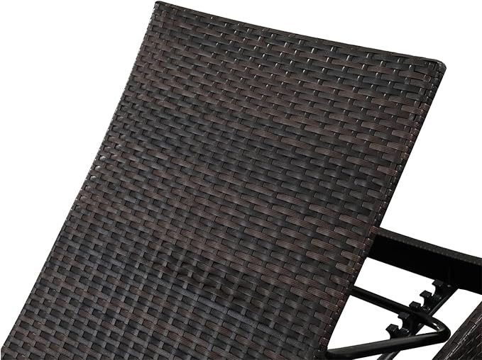 79'' Long Reclining Chaise Lounge + Side Table Set of 2, Outdoor Wicker - Image 6
