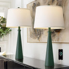 Oneach 25.75" Green Table Lamp Set of 2, Bedside Lamps by Oneach