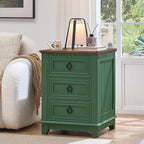 Joaxswe Farmhouse Night Stand Set of 2, Sofa Bed Side Table Chest of Drawers - Image 4