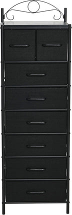 Household Essentials Black Oak & Iron Eight-Drawer Tower - Image 4