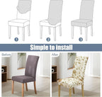 BIETYONE Stretch Dining Chair Covers Set of 6, Soft Removable Washable Kitchen - Image 4